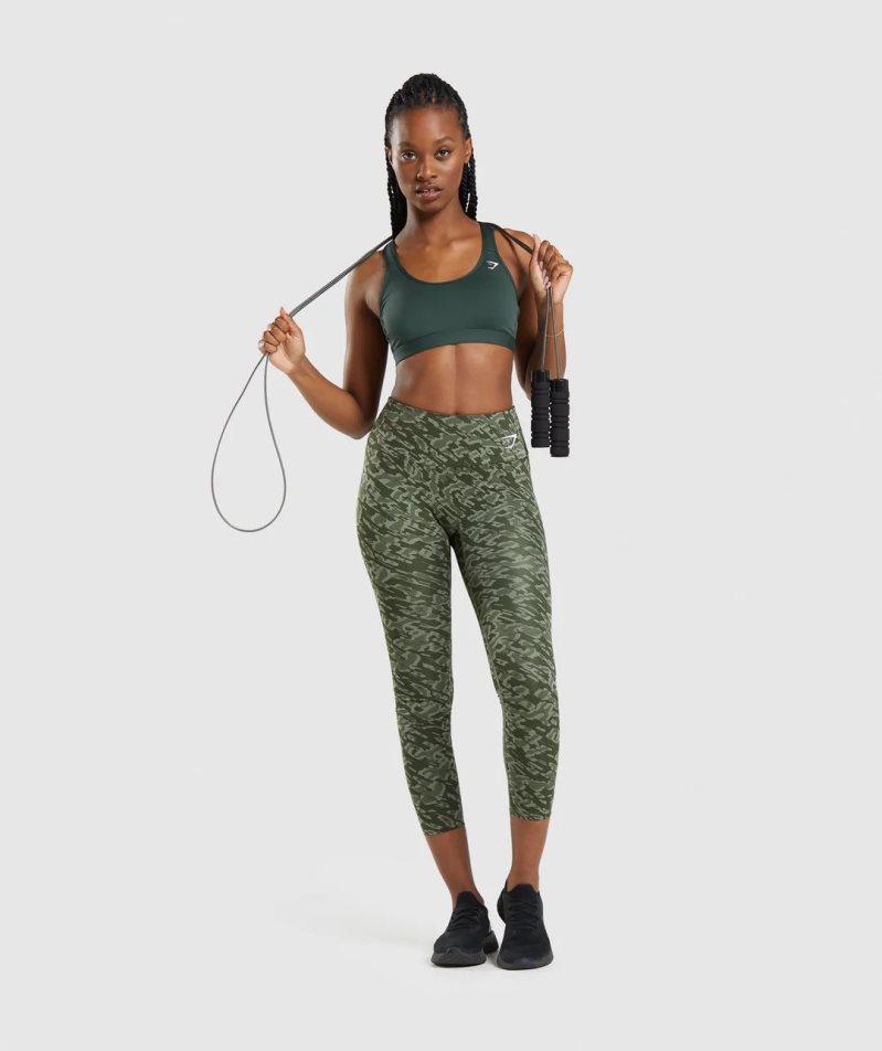 Women's Gymshark Scoop Neck Sports Bra Dark Green | NZ 3XFDSO